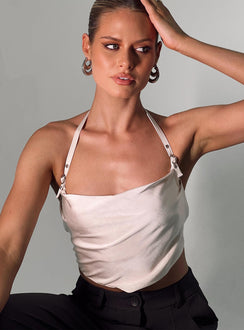 product Princess Polly Full Sleeves Sweetheart  Macedon Satin Top Champagne