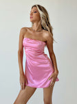 Princess Polly Square Neck  Shaya Strapless Mini Dress Pink
