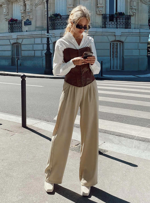 product Princess Polly  Archer Pants Taupe Eco Tall