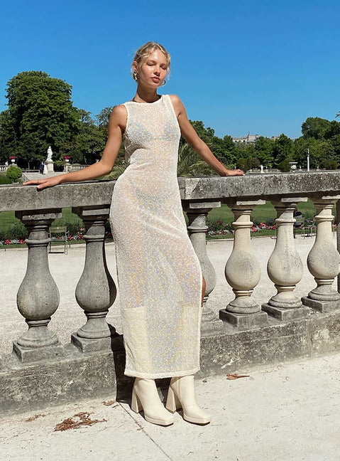 product Princess Polly High Neck  Performer Knit Maxi Dress Cream