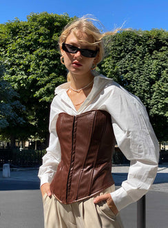 product Princess Polly Full Sleeves High Neck  Hayes Longline Bustier Brown