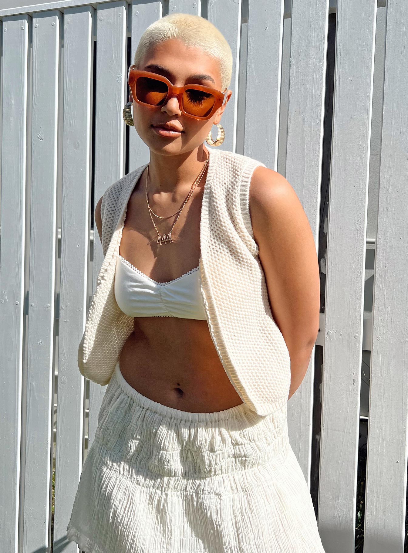 Donella Top Cream Sleeveless Sweetheart 