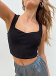 Crop top Scooped neckline Invisible zip fastening at side