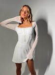 Front view of model wearing  front Princess Polly Square Neck  Clermont Corset Mini Dress White