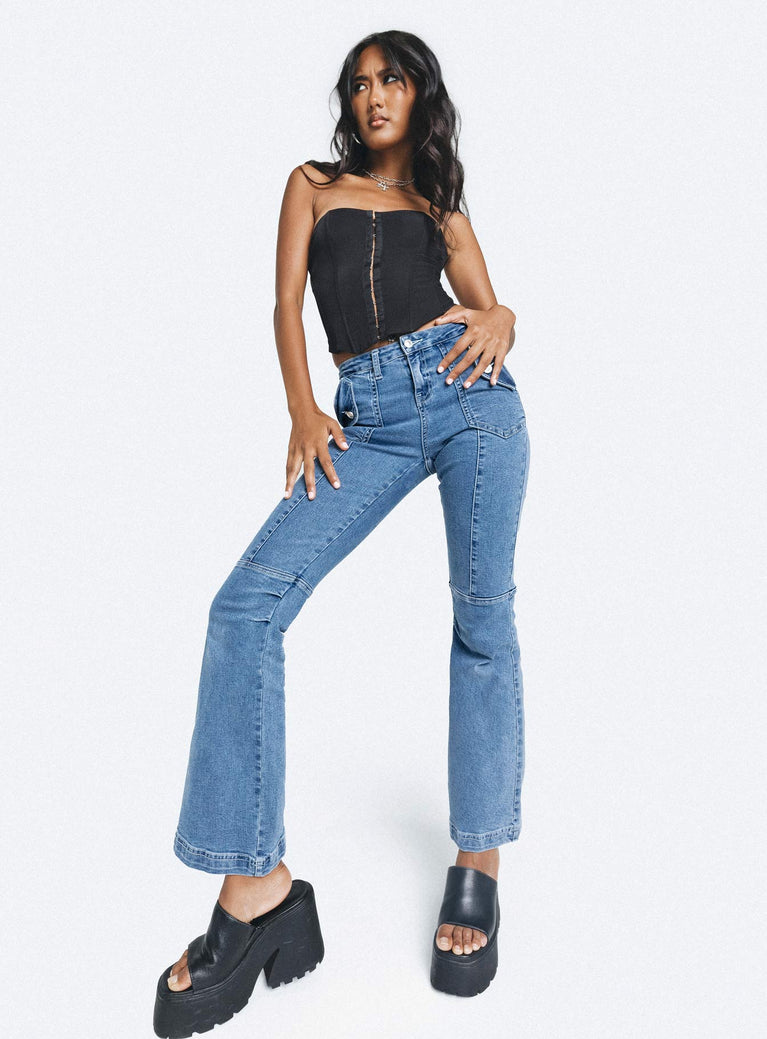 Princess Polly High Rise  Formont Jeans Mid Wash Denim