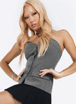 product Princess Polly Sleeveless Square Neck  Motel Lavan Top Charcoal