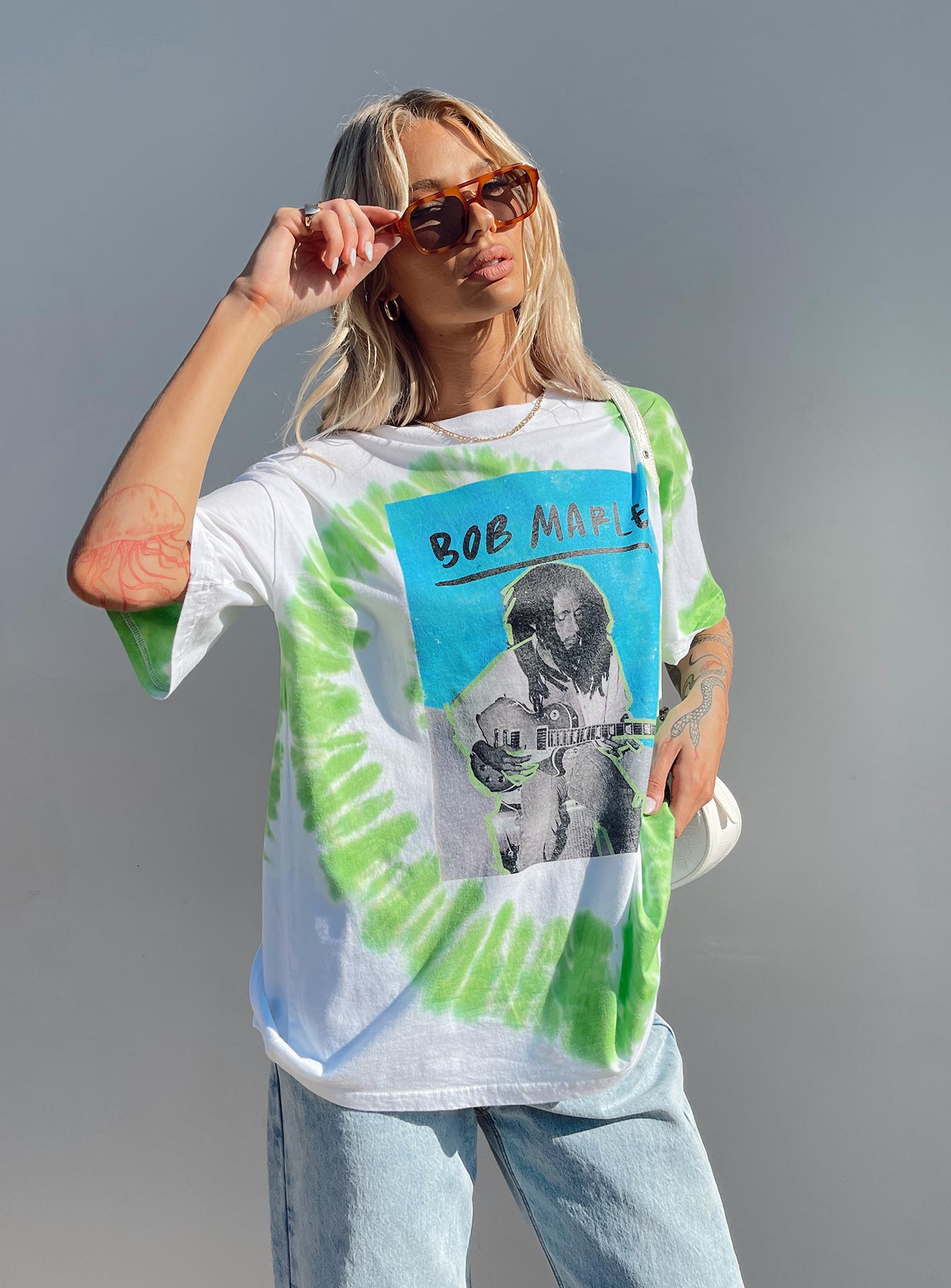 Bob Marley Oversized Tee White