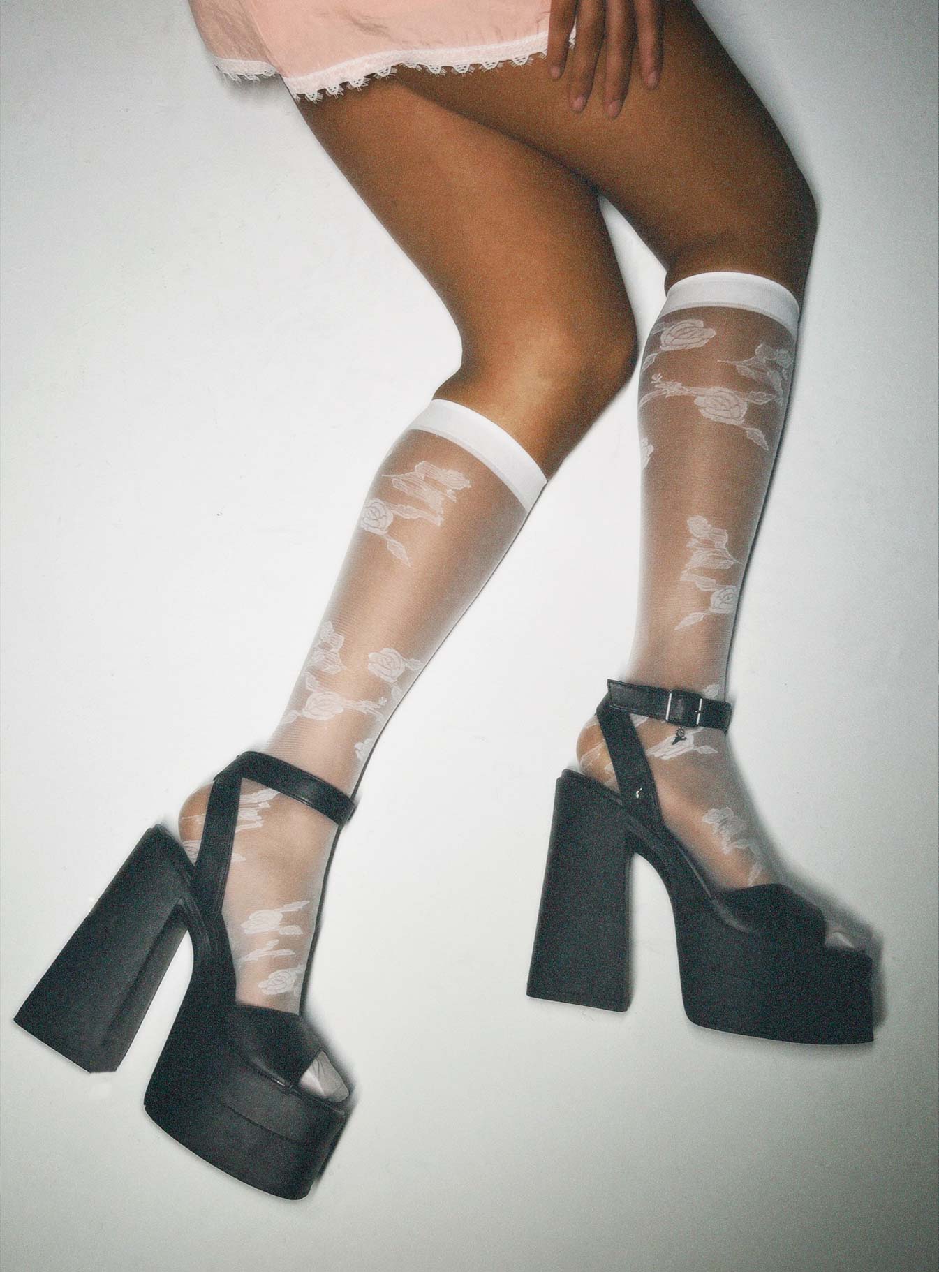 Socks Sheer design Floral print Good stretch