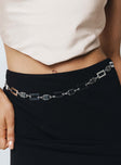 Chain belt Silver-toned Chunky design Lobster clasp fastening