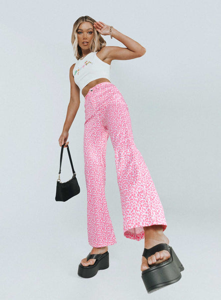 Wilder Crew Tracksuit Pants in Pink Leopard by Kasey Rainbow  Proud Poppy  Clothing