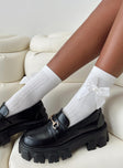 White socks Delicate knit material  Bow detail Good stretch   OSFM Hand wash only 