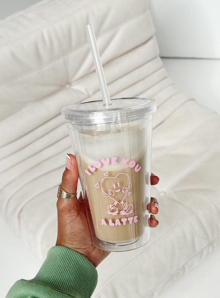 Latte Coffee Cup Ins Style Clear Iced American Cup Flower Designed