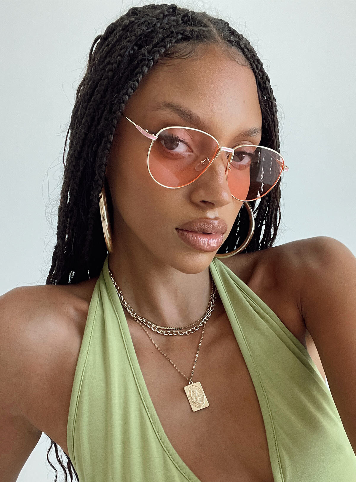 Aggregate 273+ pink sunglasses necklace best