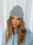 Knit beanie Foldable brim Thick knit material Pinched top Double lined