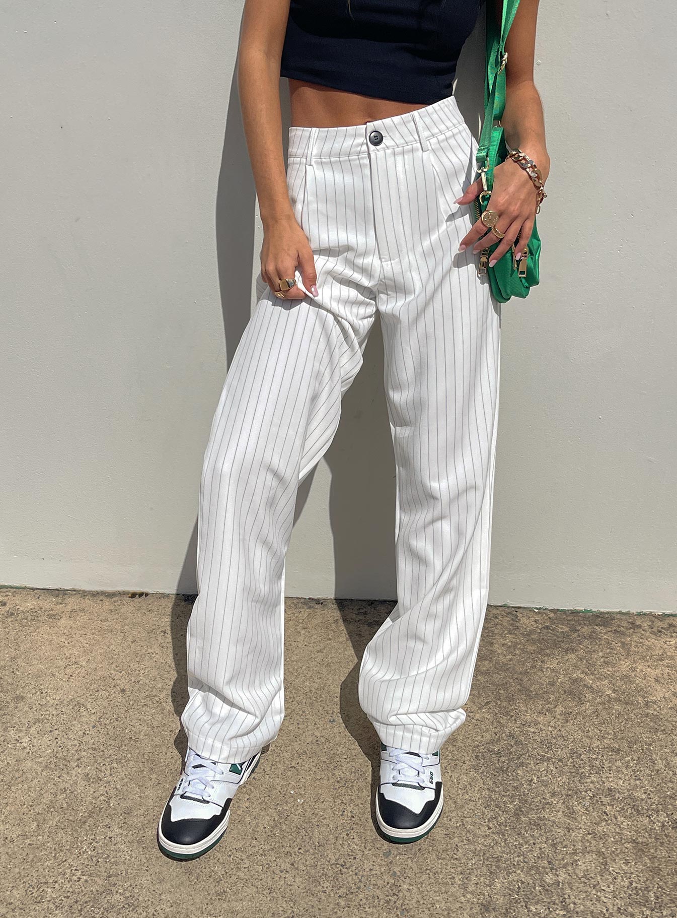 White sale pinstripe pants