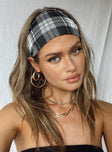 Headband Plaid print Lightweight Good stretch