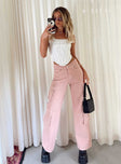 Princess Polly Mid Rise  The Ragged Priest Brat Jeans Pink