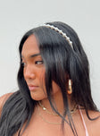 Aiyla Pearl Headband White