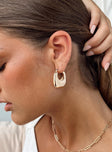 Earrings Thick hoop style  Latch fastening  Lightweight 