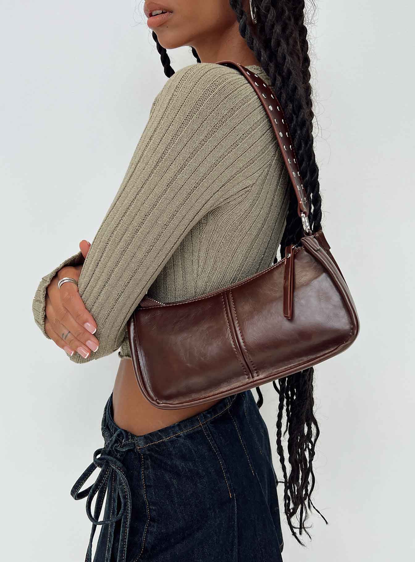 Tan over shoulder discount bag