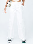 Princess Polly high-rise  Luna Mid Rise Cargo Pant Off White