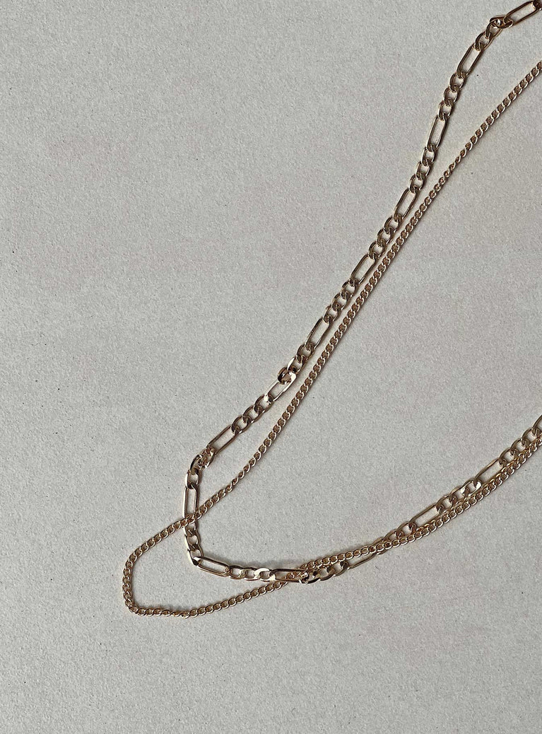 Two Chain Necklace Set Gold