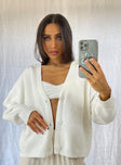 Theo Cardigan White Princess Polly  Cropped 