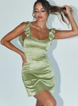 Princess Polly Scoop Neck  Jordana Mini Dress Green