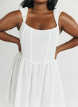 Princess Polly Square Neck  Kameliah Mini Dress White Curve
