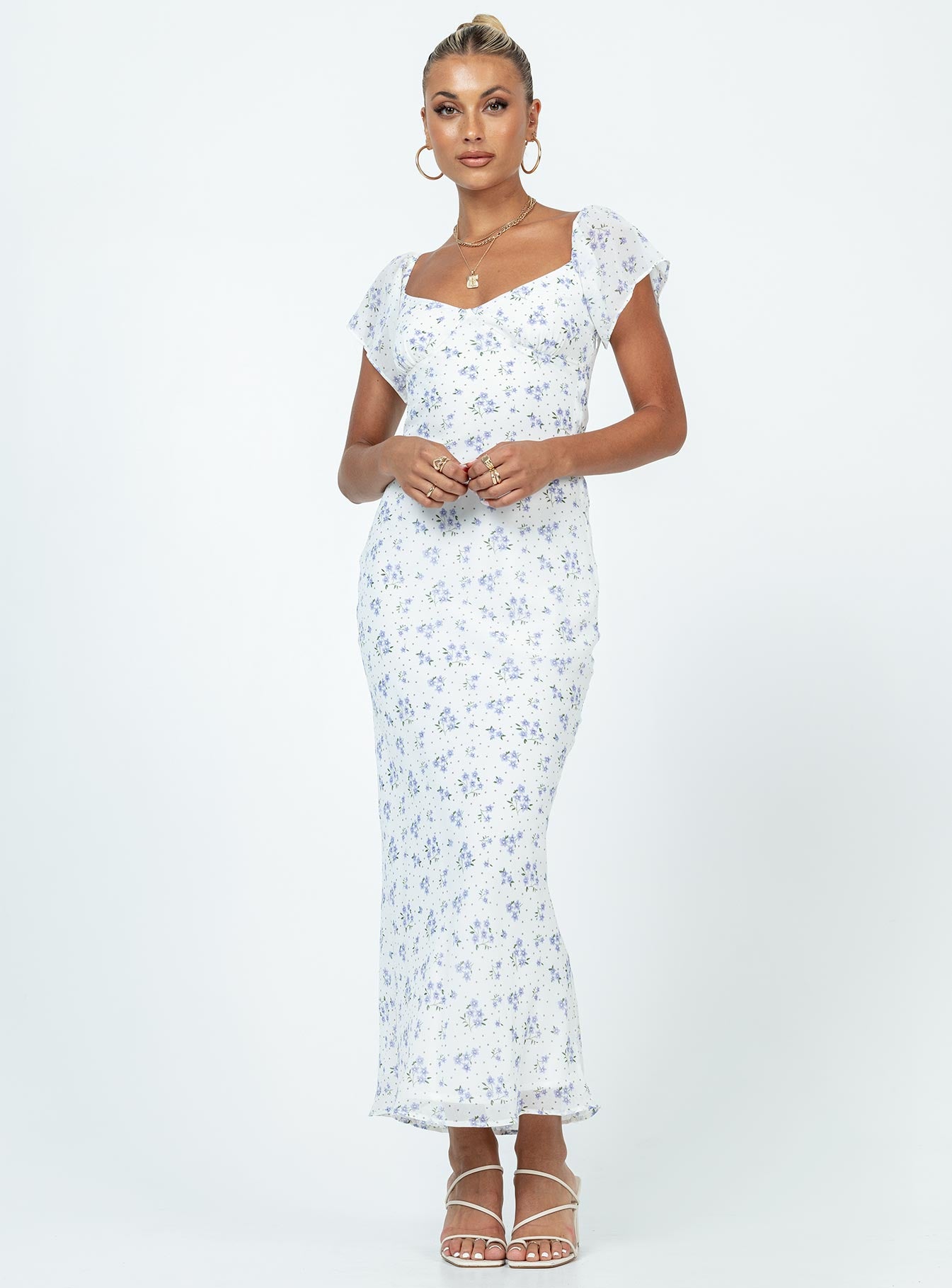 Hera maxi dress white floral