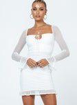 Princess Polly Square Neck  Farah Mini Dress White
