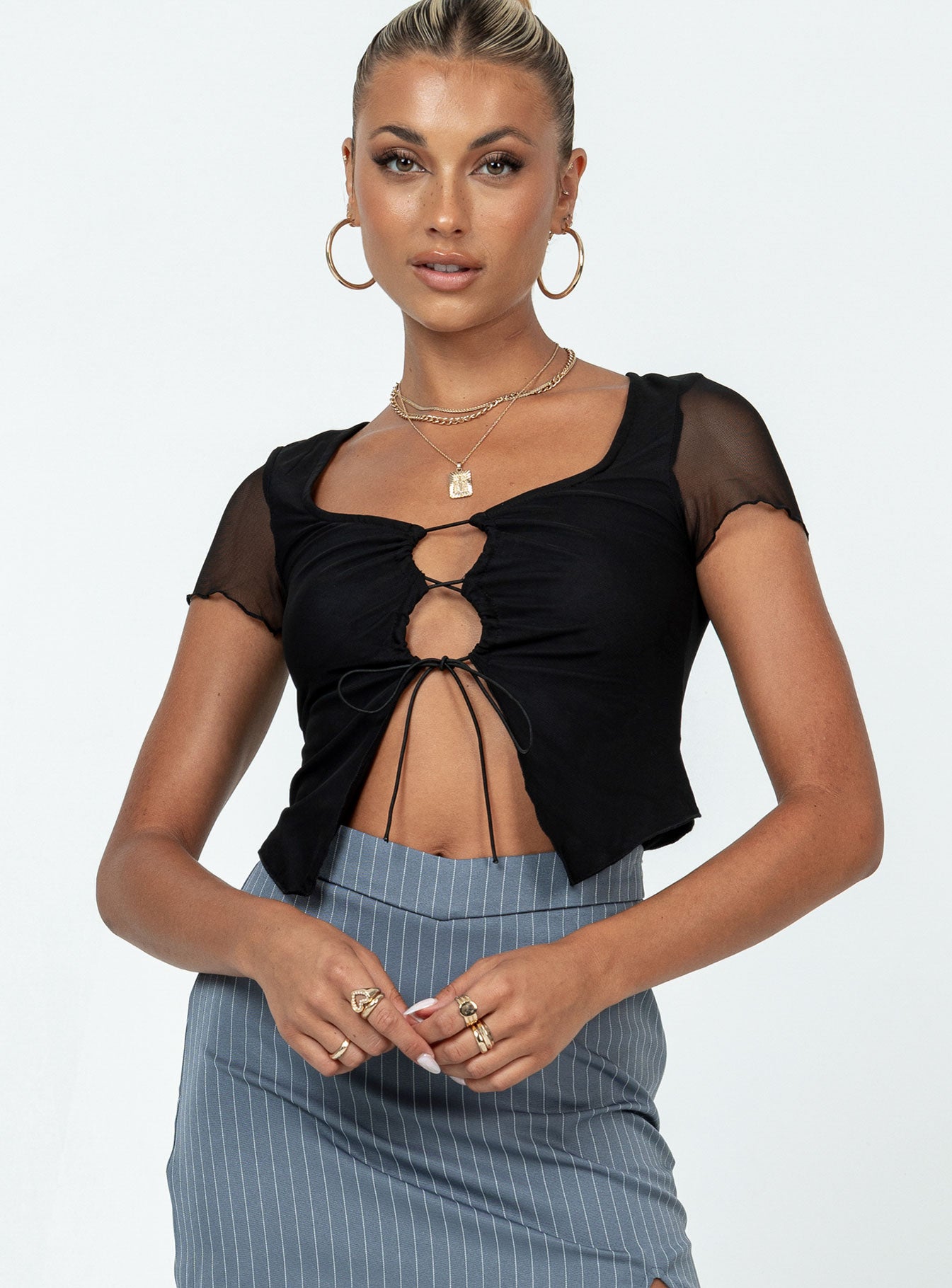 product Princess Polly Sleeveless Square Neck  Coulson Top Black