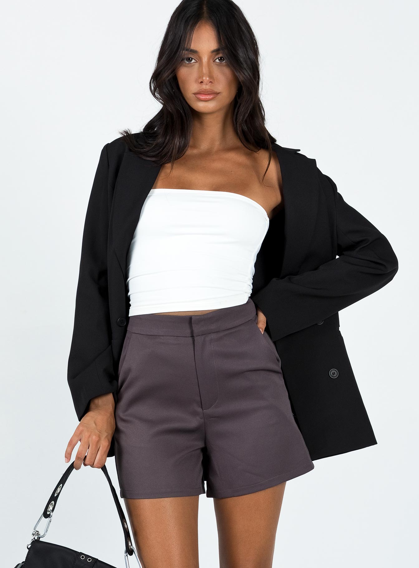 Jonna Shorts Slate Princess Polly high-rise 