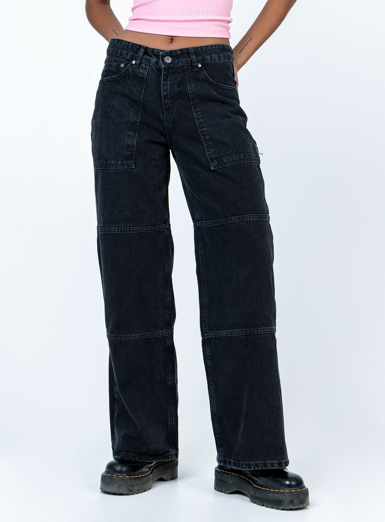 product Princess Polly High Waisted  The Ragged Priest Rider Jean Black