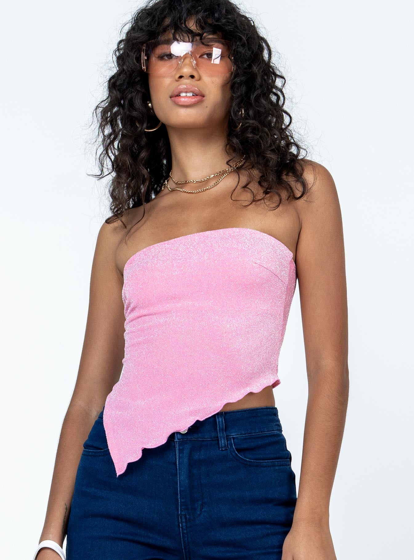 Carrow strapless top pink