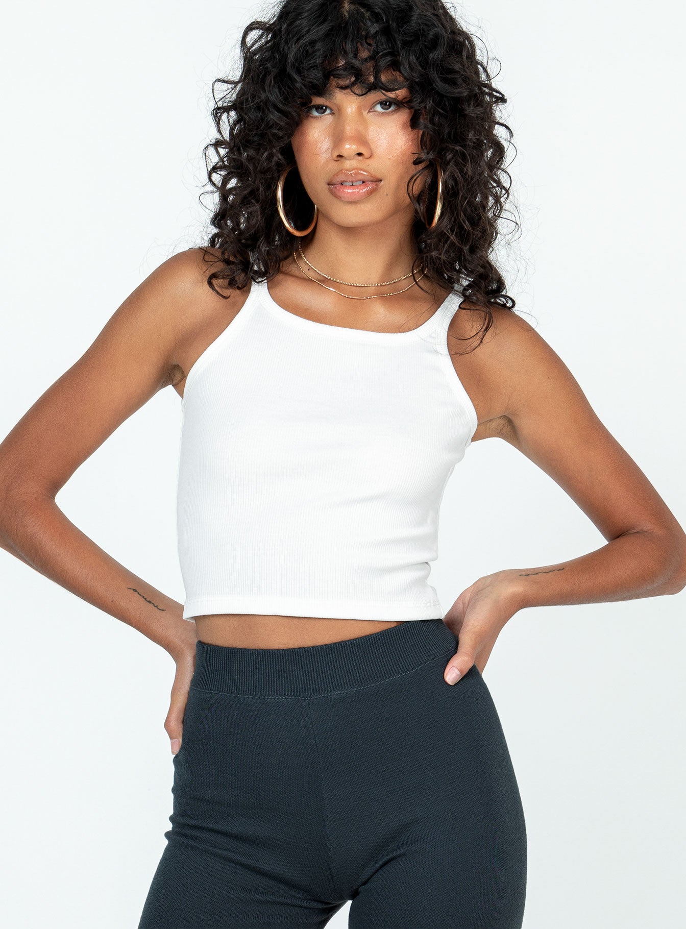 product Princess Polly Sleeveless Square Neck  Rivers Top White