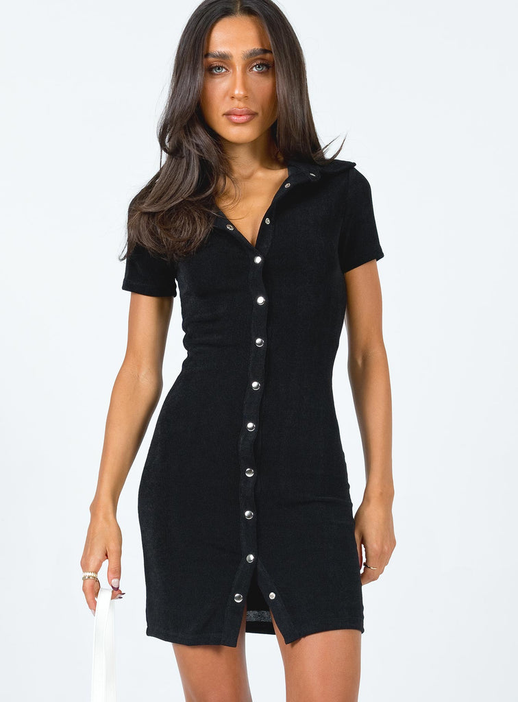 Elody Short Sleeve Mini Dress Black
