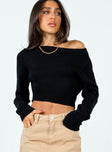 Sweater  Relaxed fit Princess Polly Exclusive 55% acrylic 45% cotton  Ribbed material  Wide neckline 