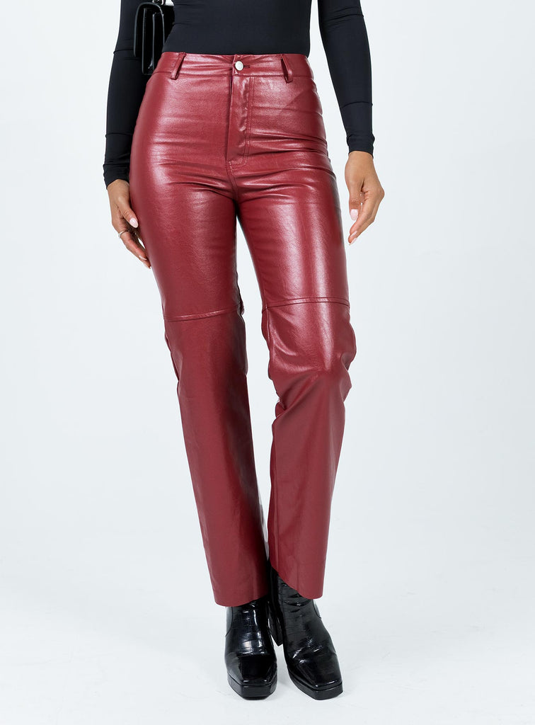 Macey Pants Burgundy | Princess Polly