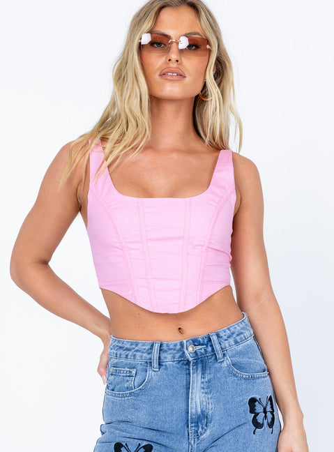product Princess Polly Sleeveless Square Neck  Etta Top Pink
