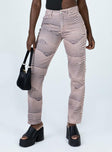 front view of model wearing Princess Polly Aryana Straight Leg Jeans Multi Mid Rise 