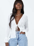 Brody Long Sleeve Top White