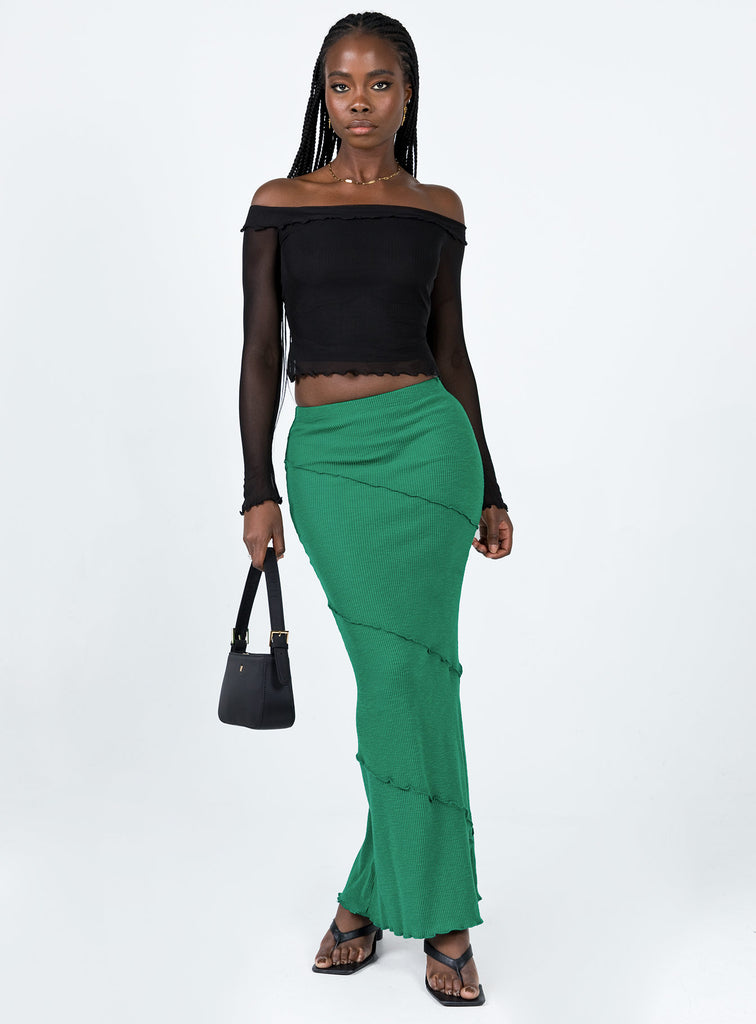 Oscar Maxi Skirt Dark Green