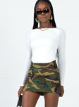 Selby Mini Skirt Camouflage Princess Polly  Knee 