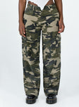 Princess Polly mid-rise  Fallout Mid Rise Cargo Pants Camouflage