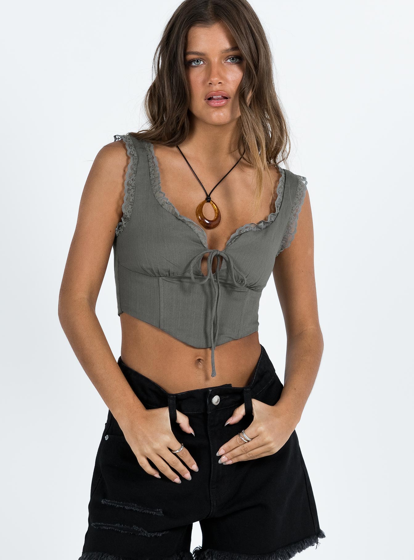 Scarlett top slate grey