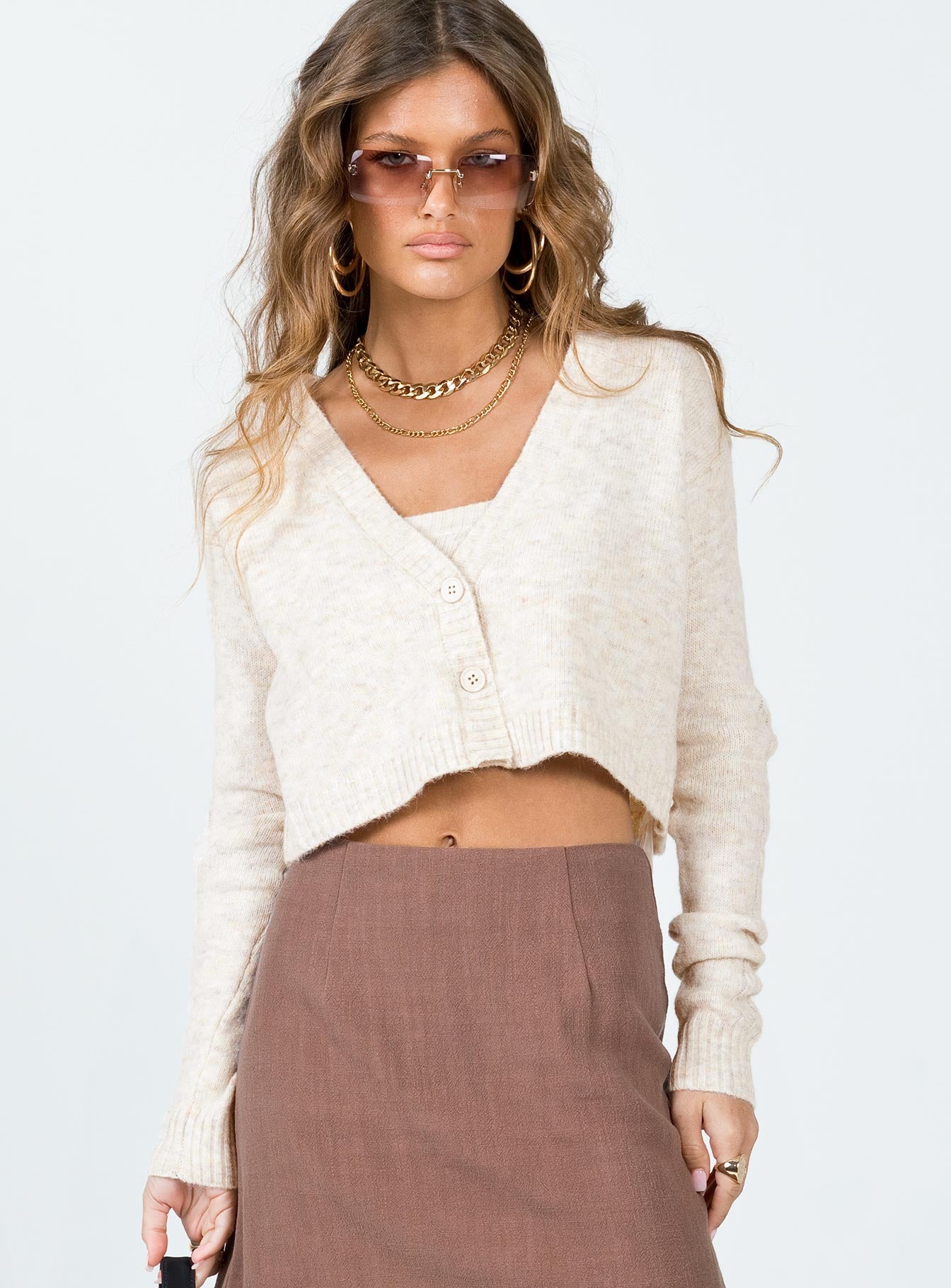 Swift Cardi Set Beige Cropped 