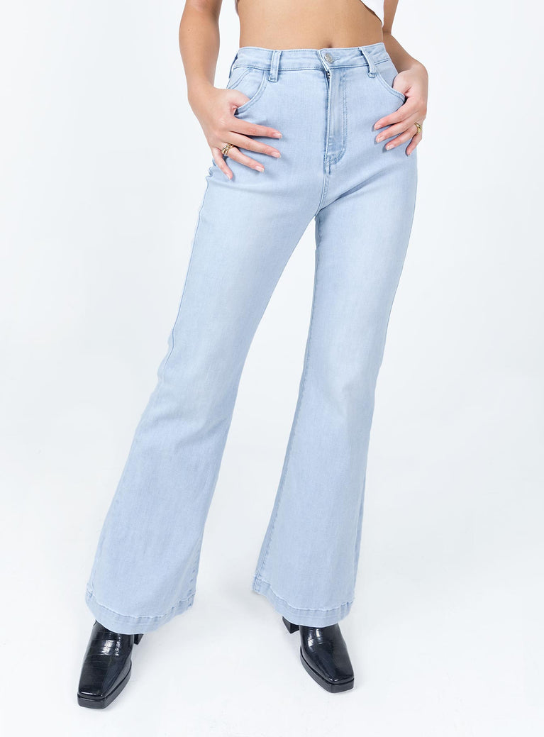 Princess Polly High Rise  Better With You Jeans Light Wash Denim