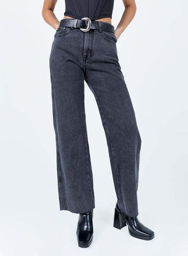 Arlington High Rise Straight Leg Denim Jeans Black