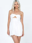 front view of model wearing Princess Polly Allie Jay Mini Dress White 